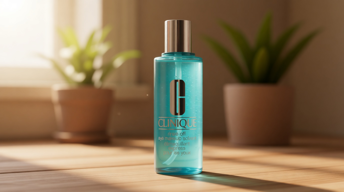 Clinique Rinse-Off Oil Free Eye Makeup Remover Solvent | Safe For Sensitive Skin, 4.2 Fl Oz