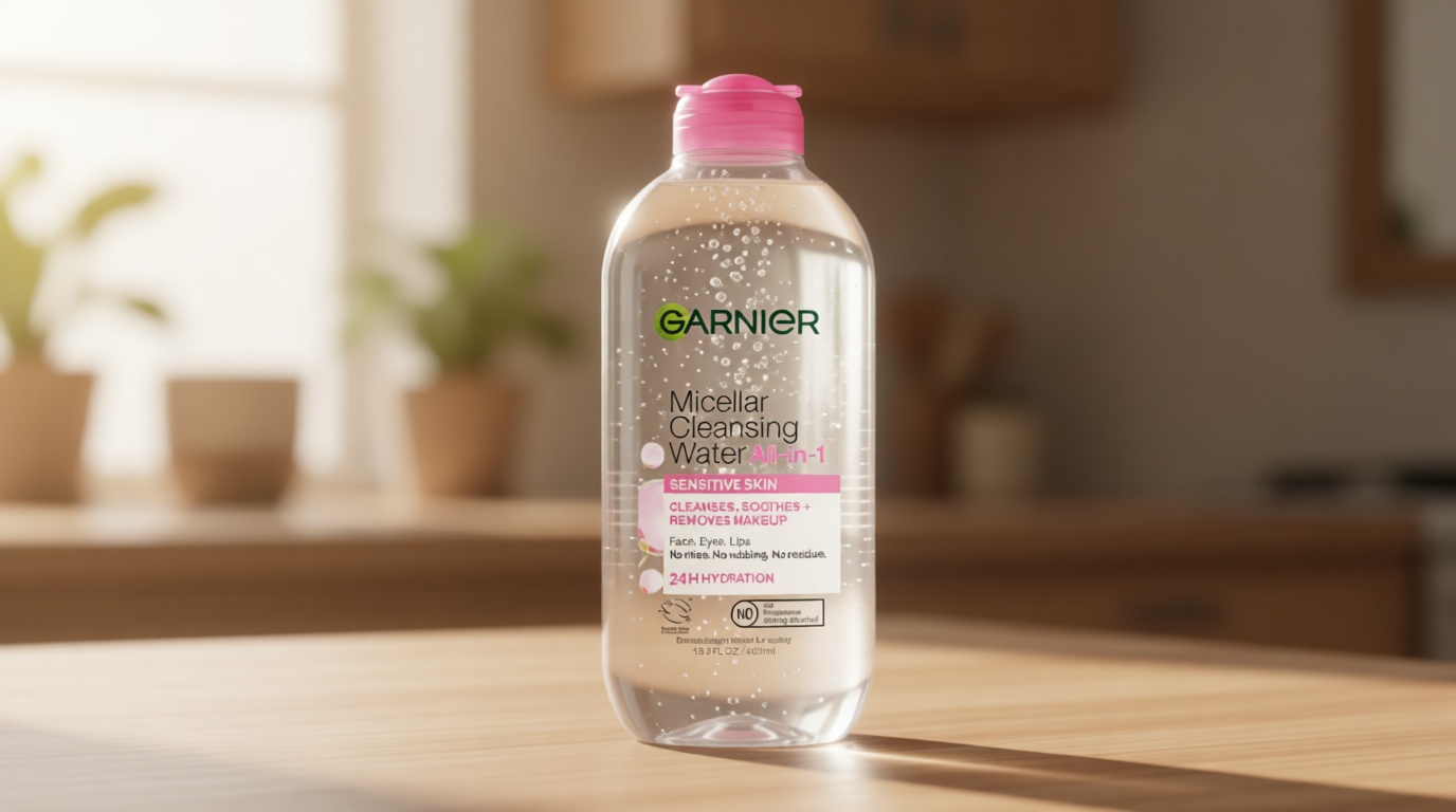 Garnier Micellar Water, Hydrating Facial Cleanser & Makeup Remover, Suitable for Sensitive Skin, Vegan, Cruelty Free, 13.5 Fl Oz (400mL), 1 Count Cradle to Cradle Certified