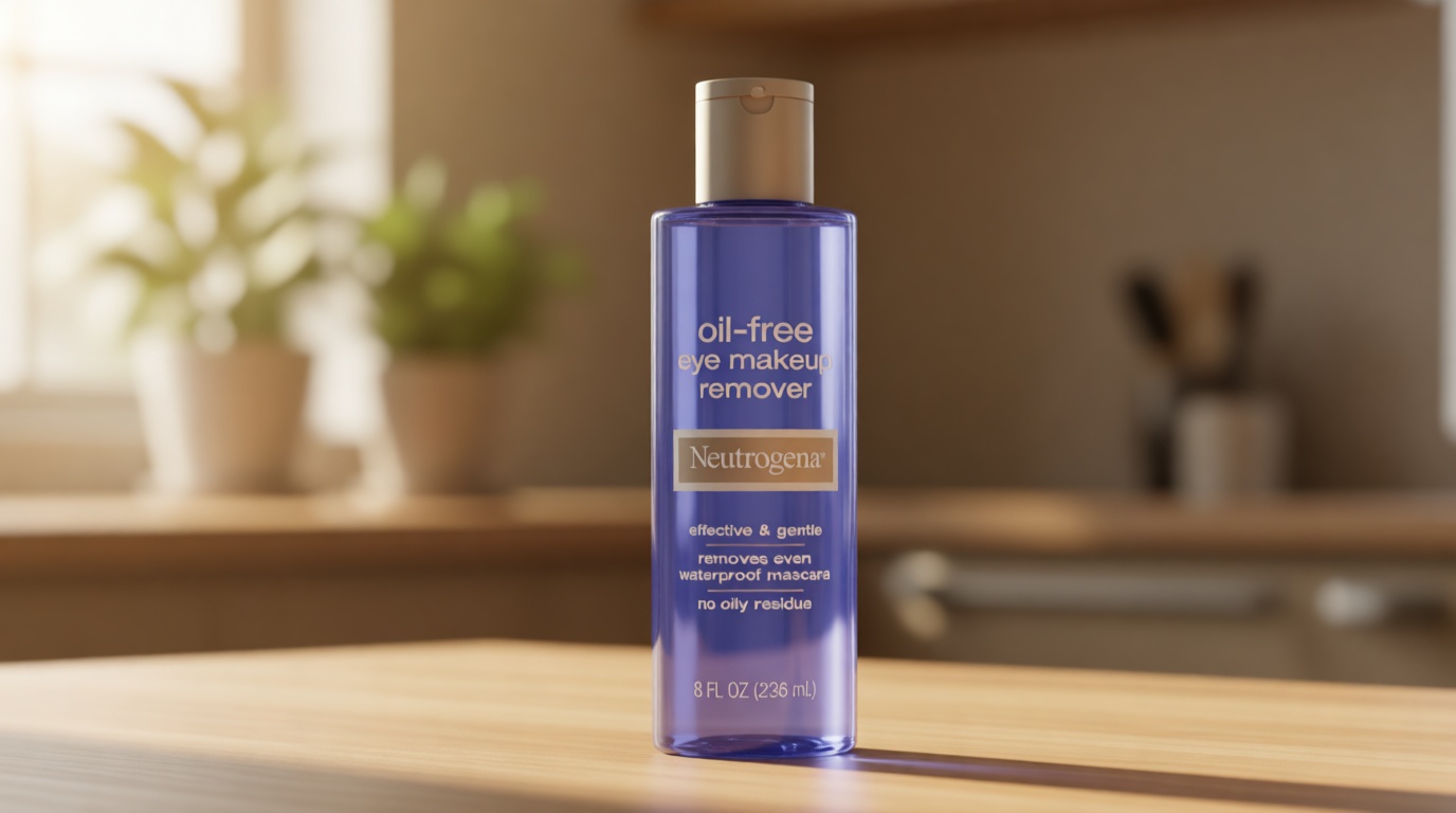Neutrogena Gentle Oil-Free Eye Makeup Remover & Cleanser for Sensitive Eyes, Dissolves Waterproof Mascara, Non-Greasy Liquid Makeup Remover, Dermatologist & Ophthalmologist Tested, 8 fl. oz