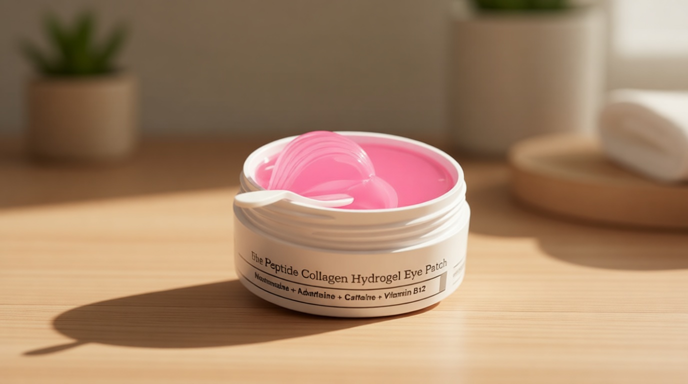 COSRX Pink Peptides Collagen Hydrogel Eye Patch for Puffy Eyes, Dark Circles & Fine Lines, Cooling Under Eye Patches (60), Korean Skin Care