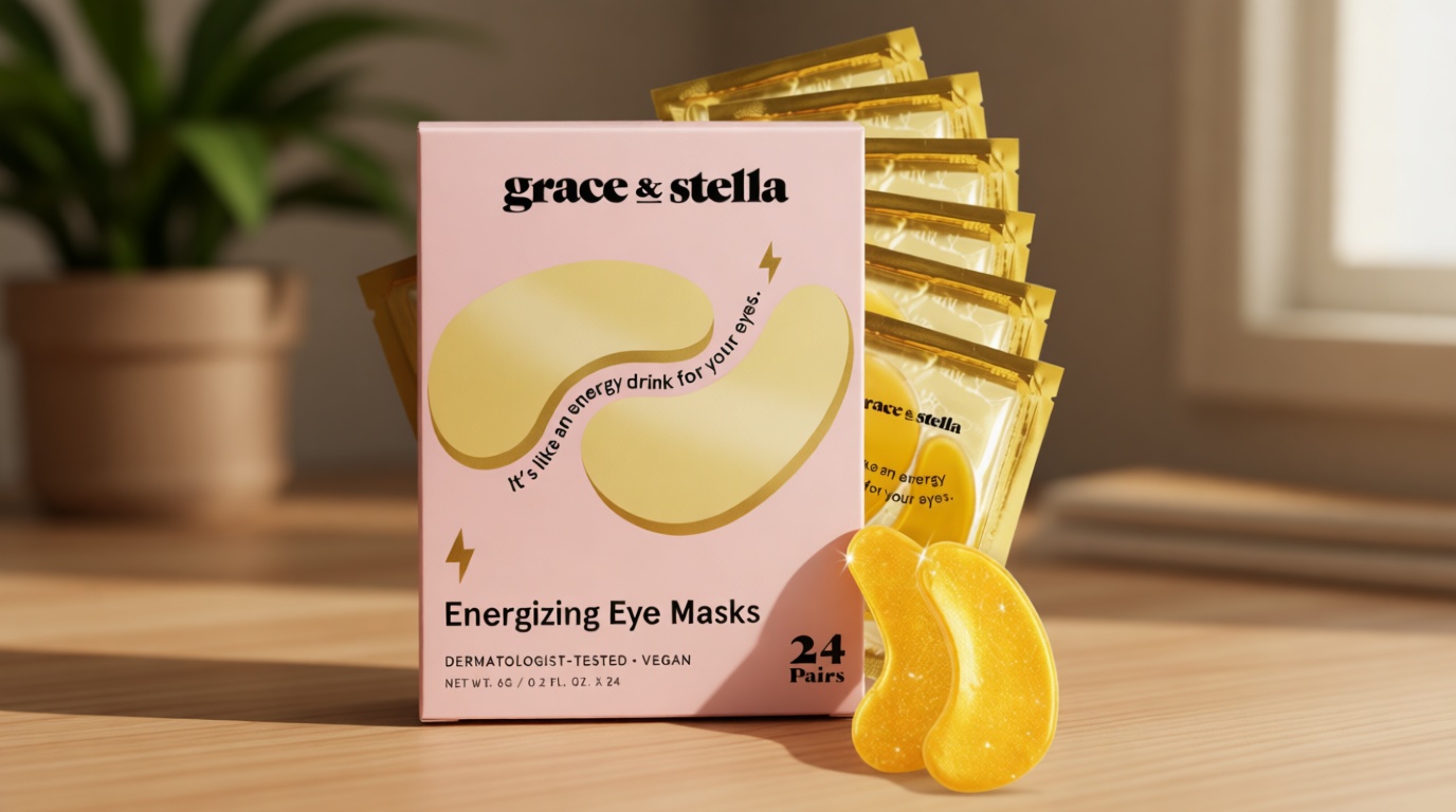 grace & stella Award Winning Under Eye Mask - Birthday Gifts for Women - Gel Eye Patches for Dark Circles, Puffy Eyes, Undereye Bags - Mothers Day Gifts for Mom - Vegan Self Care (24 Pairs, Gold) ClimatePartner certified
