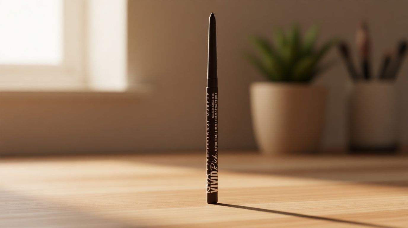 NYX PROFESSIONAL MAKEUP Vivid Rich Mechanical Eye Pencil, Vivid Rich Mechanical, Creamy Retractable Eyeliner - Smokin Topaz, Brown Eyeliner