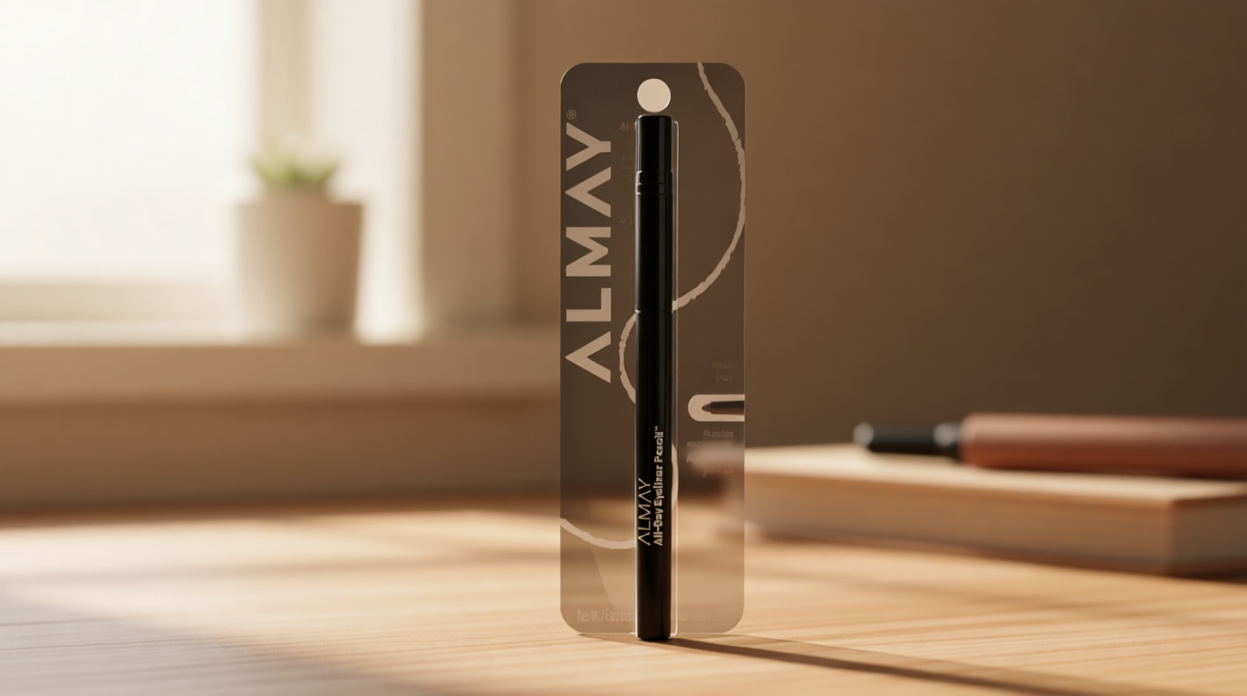 Almay All-Day Eyeliner Pencil, Hypoallergenic, Cruelty-Free, Oil-Free, Fragrance-Free, Ophthalmologist Tested, Long Wearing and Water Resistant (Packaging May Vary), 205 Black, 0.01 oz EWG Verified