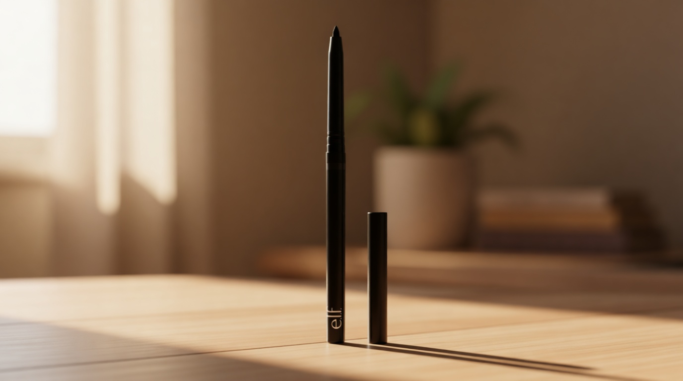e.l.f. No Budge Retractable Eyeliner, Creamy, Ultra-Pigmented & Waterproof, Creates Bold & Defined Lines, Vegan & Cruelty-Free, Black