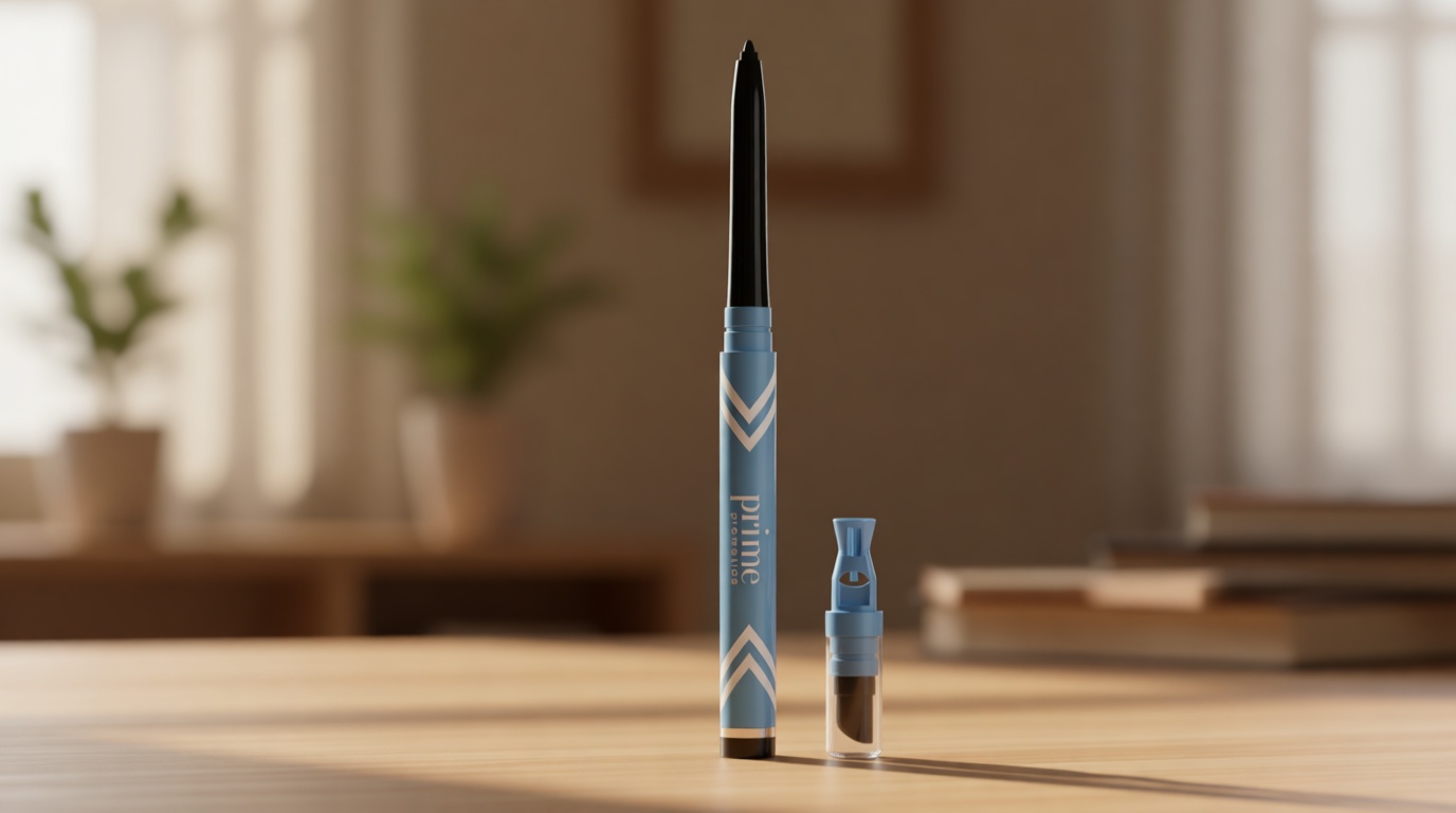 PRIME PROMETICS PrimeEyes Glide Eyeliner for Mature Women – Water-Resistant, Long-Stay and Mess-Proof – Gel Cream Texture, Discreet Sharpener and Effective Smudger (Black)