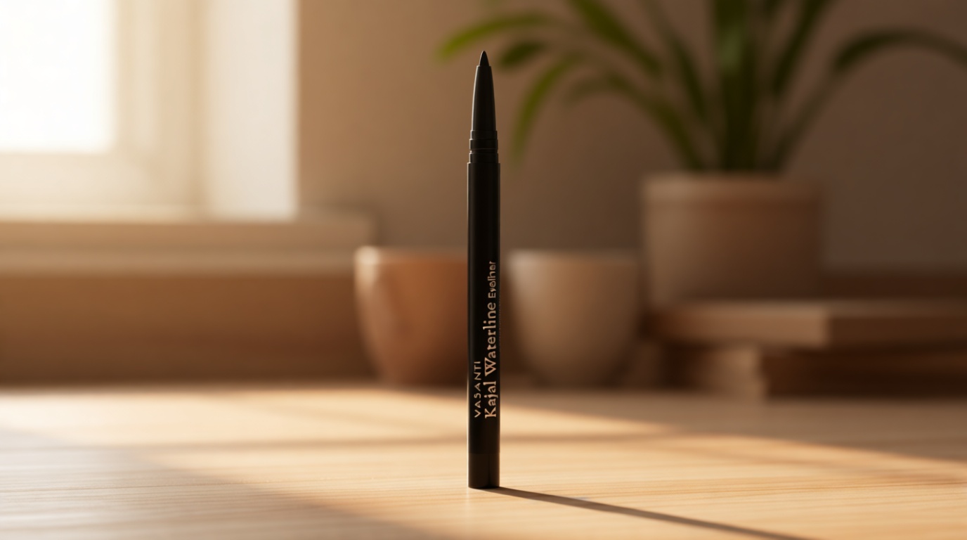 VASANTI Kajal Waterline Eyeliner (Intense Black) | Long-Lasting, Blendable Waterline Eye Liner | Smudge-Proof and Water-Resistant Eyeliner Pencil for Sensitive Eyes | Ophthalmologist Approved & Tested