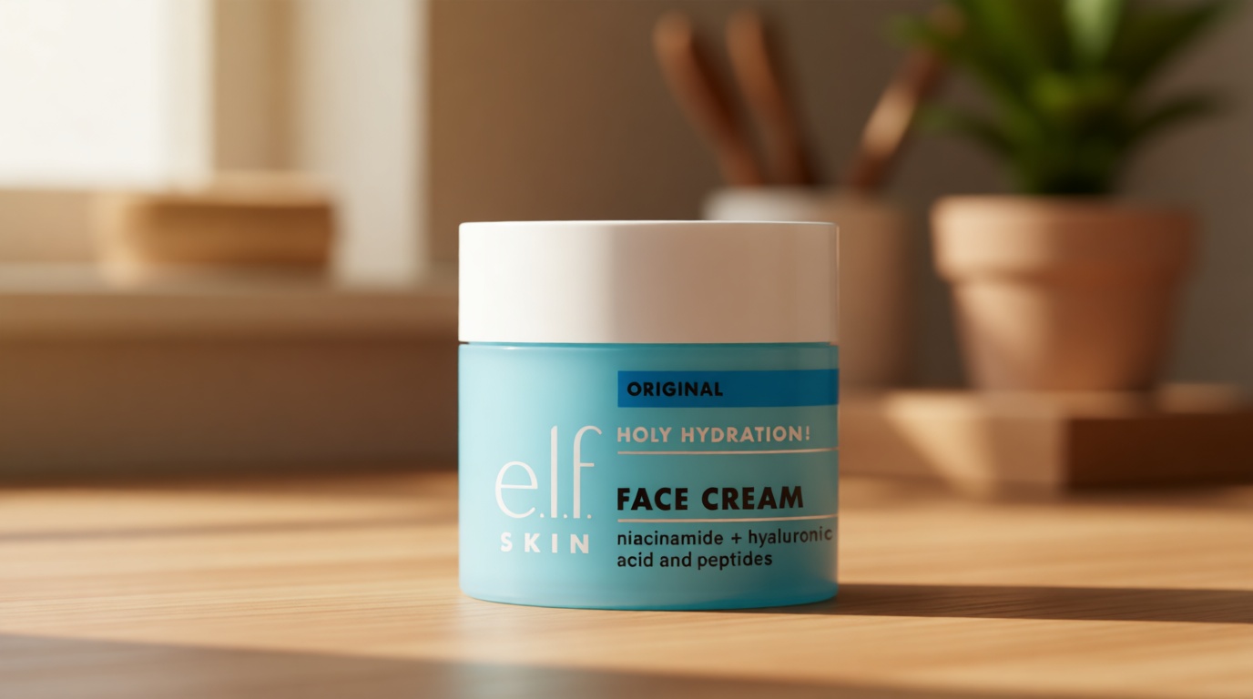 e.l.f. SKIN Holy Hydration! Face Cream with Hyaluronic Acid, Niacinamide & Peptides, Nourishing & Plumping Moisturizer, Vegan & Cruelty-Free