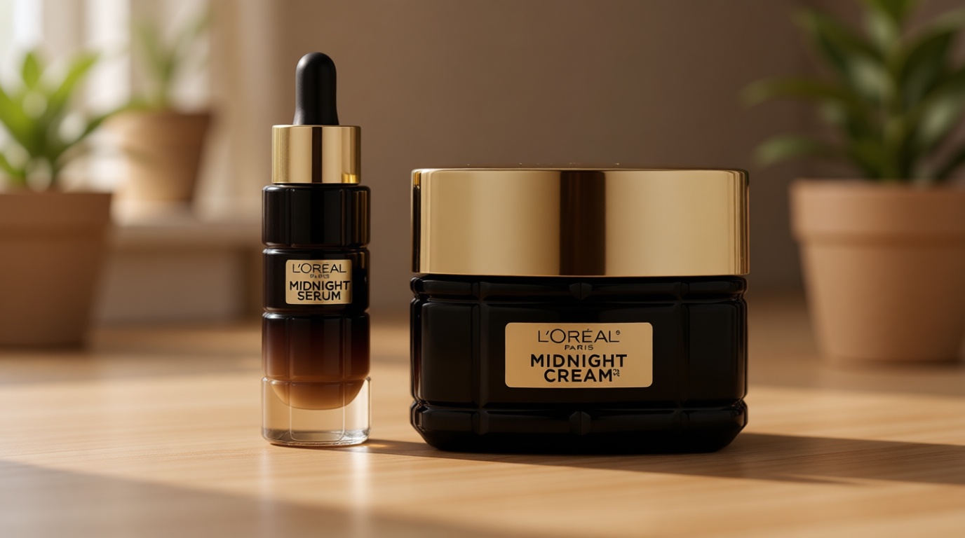 L'Oreal Paris Age Perfect Anti-Aging Midnight Cream, Face Moisturizer to Reduce Wrinkles and Firm Skin, 1.7oz + Serum Sample