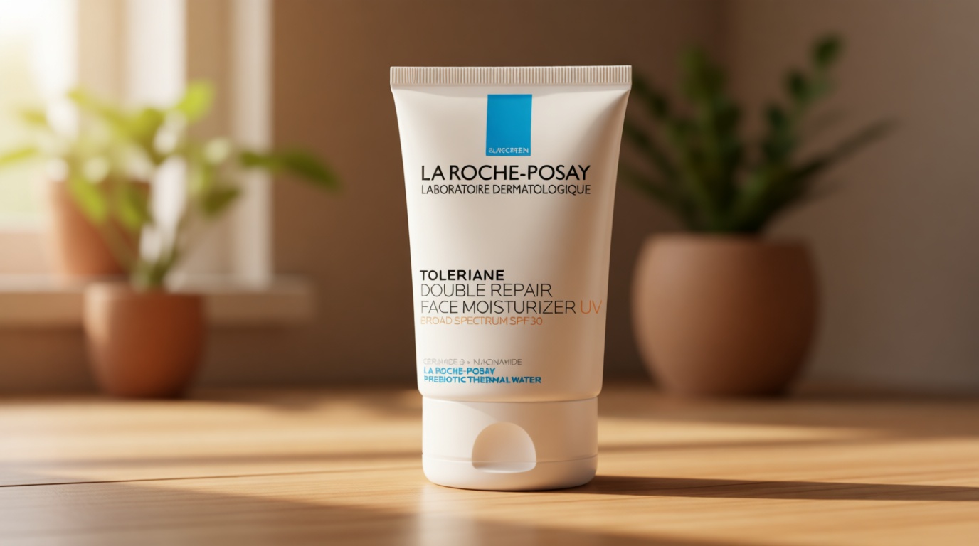 La Roche-Posay Toleriane Double Repair UV SPF Moisturizer for Face, Daily Facial Moisturizer with Sunscreen SPF 30, Niacinamide and Glycerin, Oil Free, Moisturizing Sun Protection