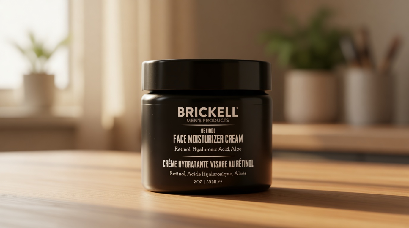 Brickell Men's Retinol Face Moisturizer Cream For Men, Natural & Organic, Anti-Wrinkle Face Night Cream with Retinol & Hyaluronic Acid To Reduce Fine Lines and Even Skin Tone, Fragrance-Free, 2 Ounce