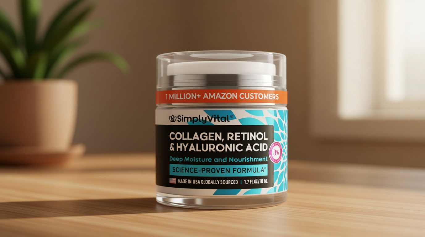 Anti-Aging Face Moisturizer with Retinol, Collagen & Hyaluronic Acid - Made in USA - Moisturizer Face Cream for Women & Men - Firming & Hydrating Neck Cream - Day & Night Skin Care - 1.7 fl oz ClimatePartner certified