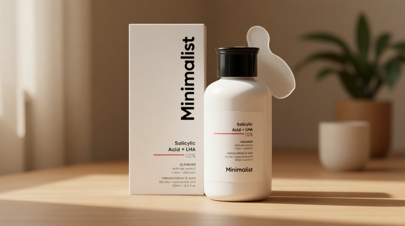 Minimalist 2% Salicylic Acid Face Wash for Oily, Acne Prone Skin | Anti Acne Face Wash With LHA & Zinc | Sulphate free Gentle BHA Liquid Exfoliant | For Women & Men | 3.4 Fl Oz / 100 ml