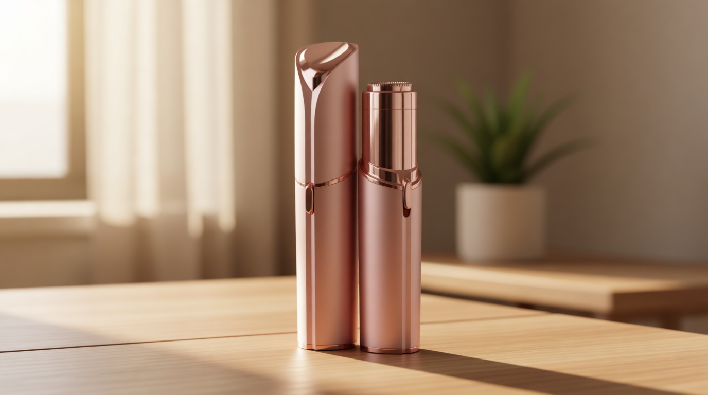 Facial Hair Remover for Women - as Seen on TV Painless Face Shaver - Electric Hair Removal Device for Face Lips Peach Fuzz with Light (Rose Gold) ClimeCo Certified