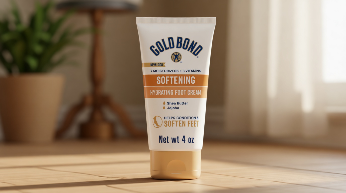 Gold Bond Softening Foot Cream, 4 oz., Foot Lotion with Shea Butter to Soften Rough & Dry Feet