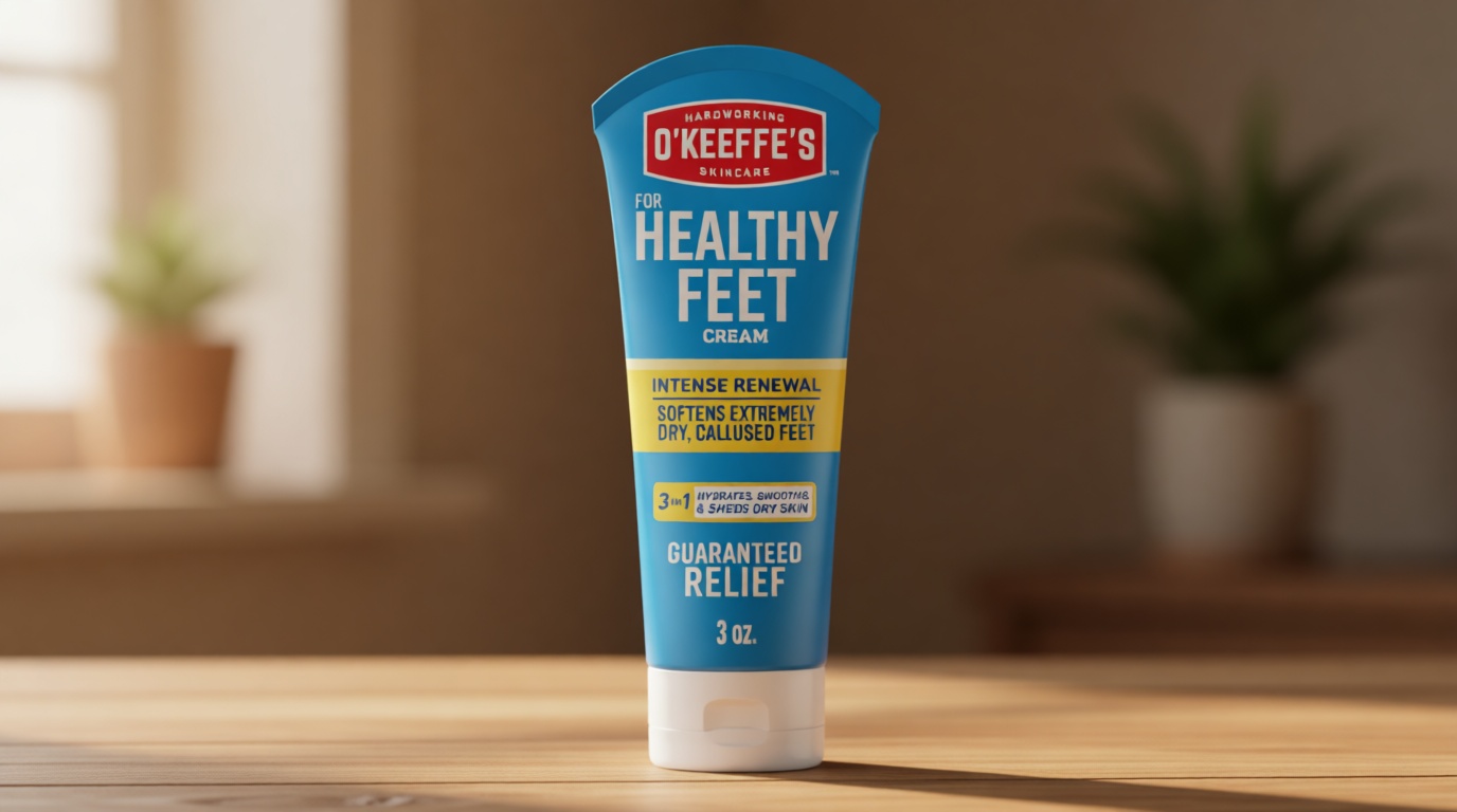 O'Keeffe's for Healthy Feet Intense Renewal Cream with Urea & Alpha Hydroxy Acid - 3 oz Tube (1 Pack) - Chemically Exfoliates and Softens Extremely Callused, Dry Feet