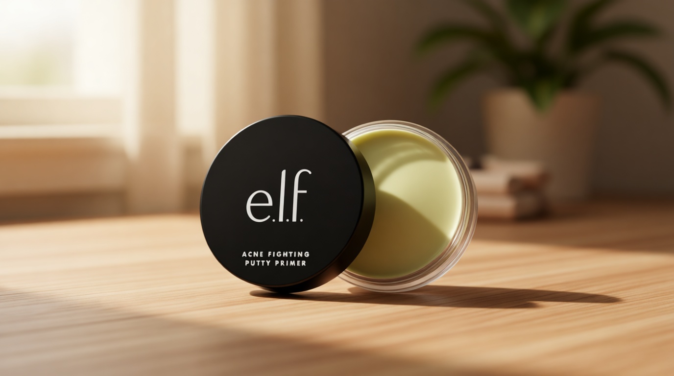 e.l.f. Acne Fighting Putty Primer, Infused with 1.8% Salicylic Acid, Helps Prevents Future Breakouts & Helps Reduce Redness, Minimizes Appearance of Pores, Preps & Primes Skin, 0.74 Oz (21g)