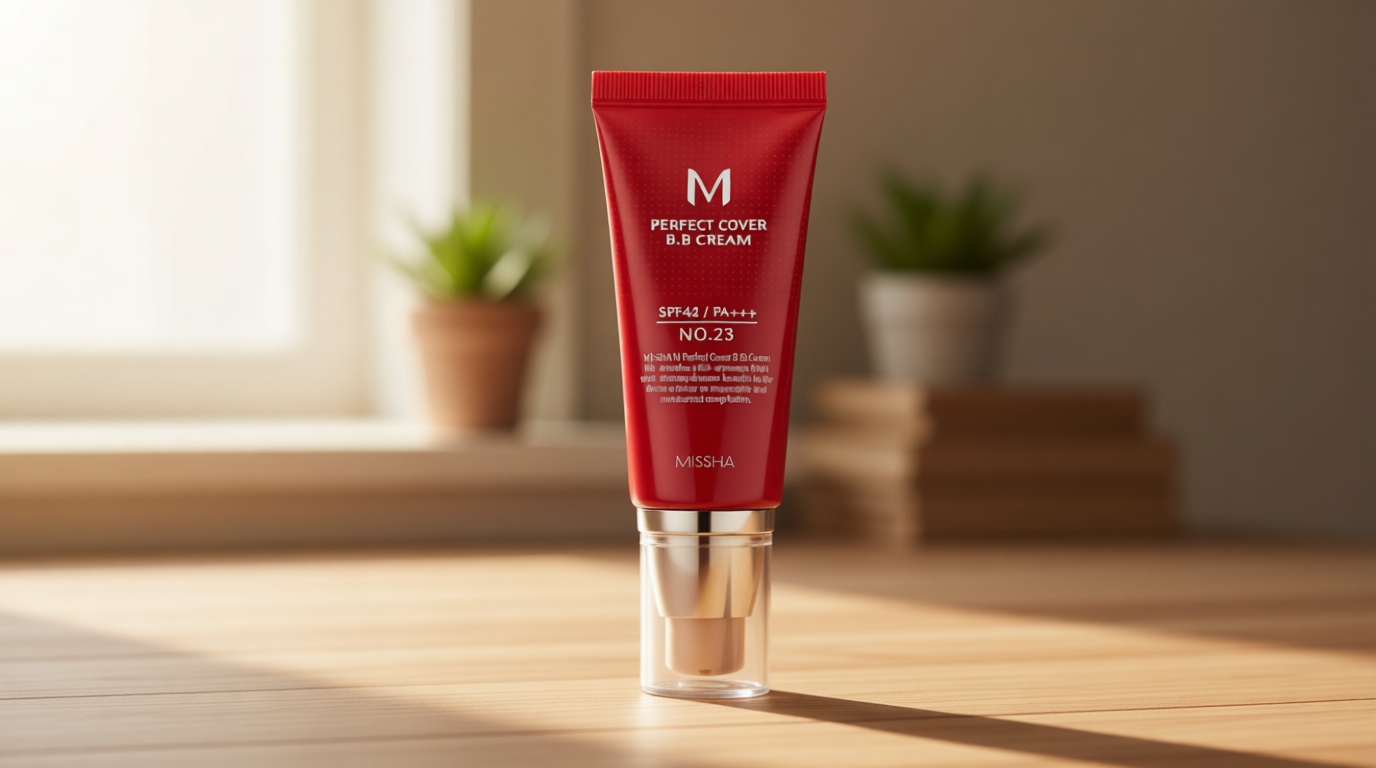 MISSHA M Perfect Cover BB Cream No.23 Natural Beige -Light/Medium with Cool/Neutral Undertone SPF 42 PA +++ 1.69 Fl Oz - Tinted Moisturizer for face with SPF