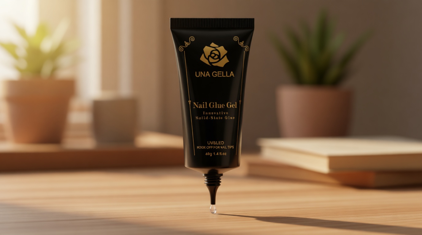 UNA GELLA Gel Nail Glue, Solid Nails Gl ue Gel 40g Lamp Curing Needed Soak Off G LUE Strong Nail G LUE G el for Acrylic Fake Nails Tips Extension Press On Nails for Gelly Tips