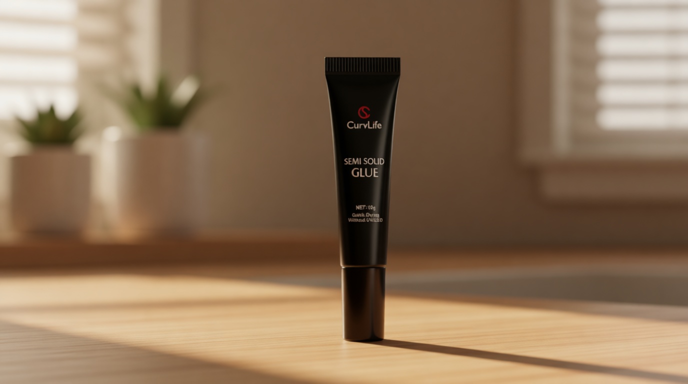 Curvlife Super Strong Nail Glue 15g for Press On Nails - Quick Drying, Semi Solid, Long Lasting, No UV Light Needed