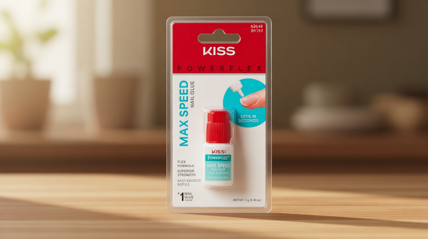 Kiss PowerFlex Maximum Speed Nail Glue - Fast Drying Adhesive for Glue-On Nails & Repairs with Nozzle Tip Applicator, Ideal for Tips & Wraps, Net Wt. 0.10 oz (3g)