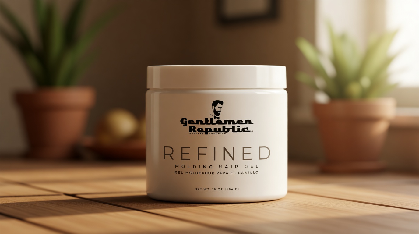 Gentlemen Republic 16oz Refined Hair Gel for Men - Premium Men's Hair Styling Product, 24 Hour High Hold & Shine. No Beeswax, Alcohol, or Parabens, Humidity Resistant