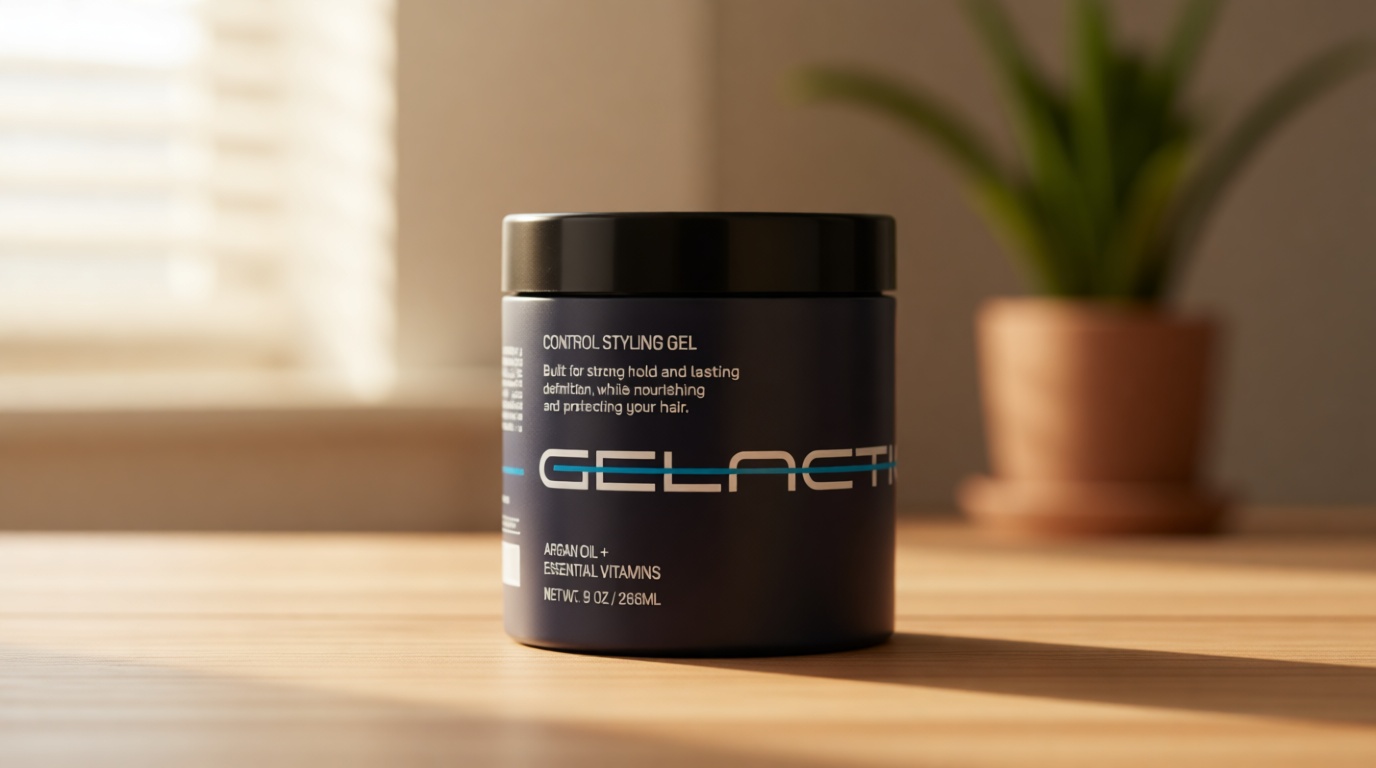 Max Control Hair Gel for Men, Alcohol-Free, Strong Hold Styling Gel, Natural Extracts for Long-Lasting Hold and Shine, Slick Back Hair Style 9 oz