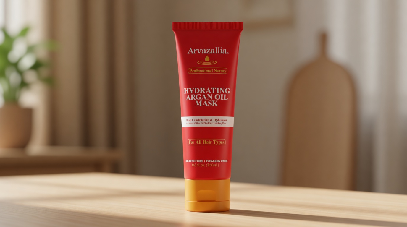 Arvazallia Hydrating Argan Oil Hair Mask and Deep Conditioner for Dry or Damaged Hair (8.5 oz Tube)