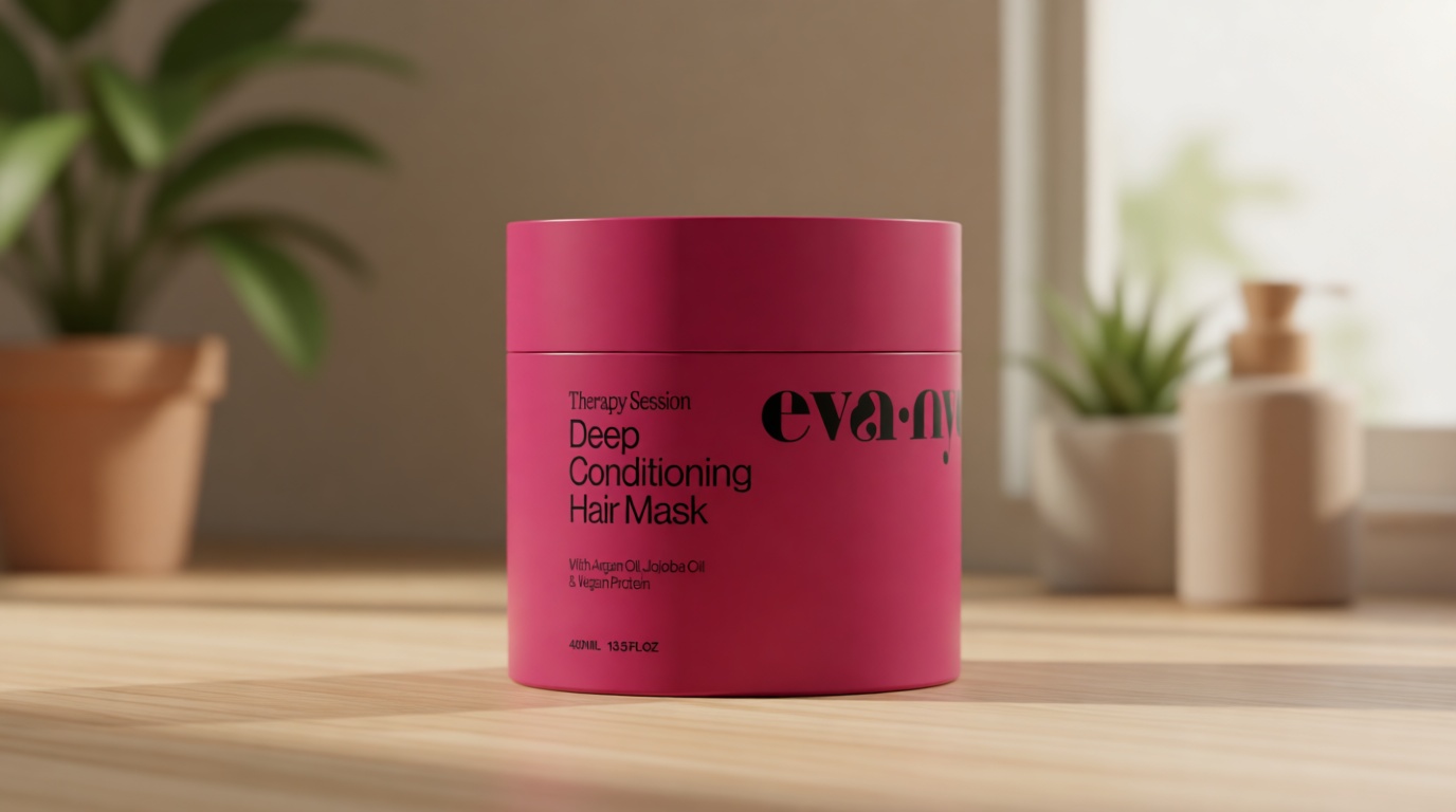 Eva NYC Therapy Session Deep Conditioning Hair Mask with Vegan Protein, Jojoba Oil + Argan Oil - Hydrate, Soften + Repair Hair Strength - Sulfate Free - Warm Vanilla Scent - 13.5 fl oz