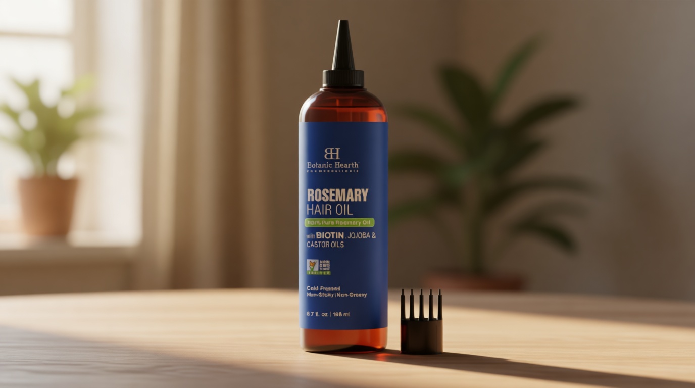 Botanic Hearth Hair Oil for Hair Growth | Rosemary Oil for Hair Growth with Biotin, Castor & Jojoba | Hair Relaxers & Dry Scalp Treatment | Color Safe | All Hair Types | 6.7 Fl Oz