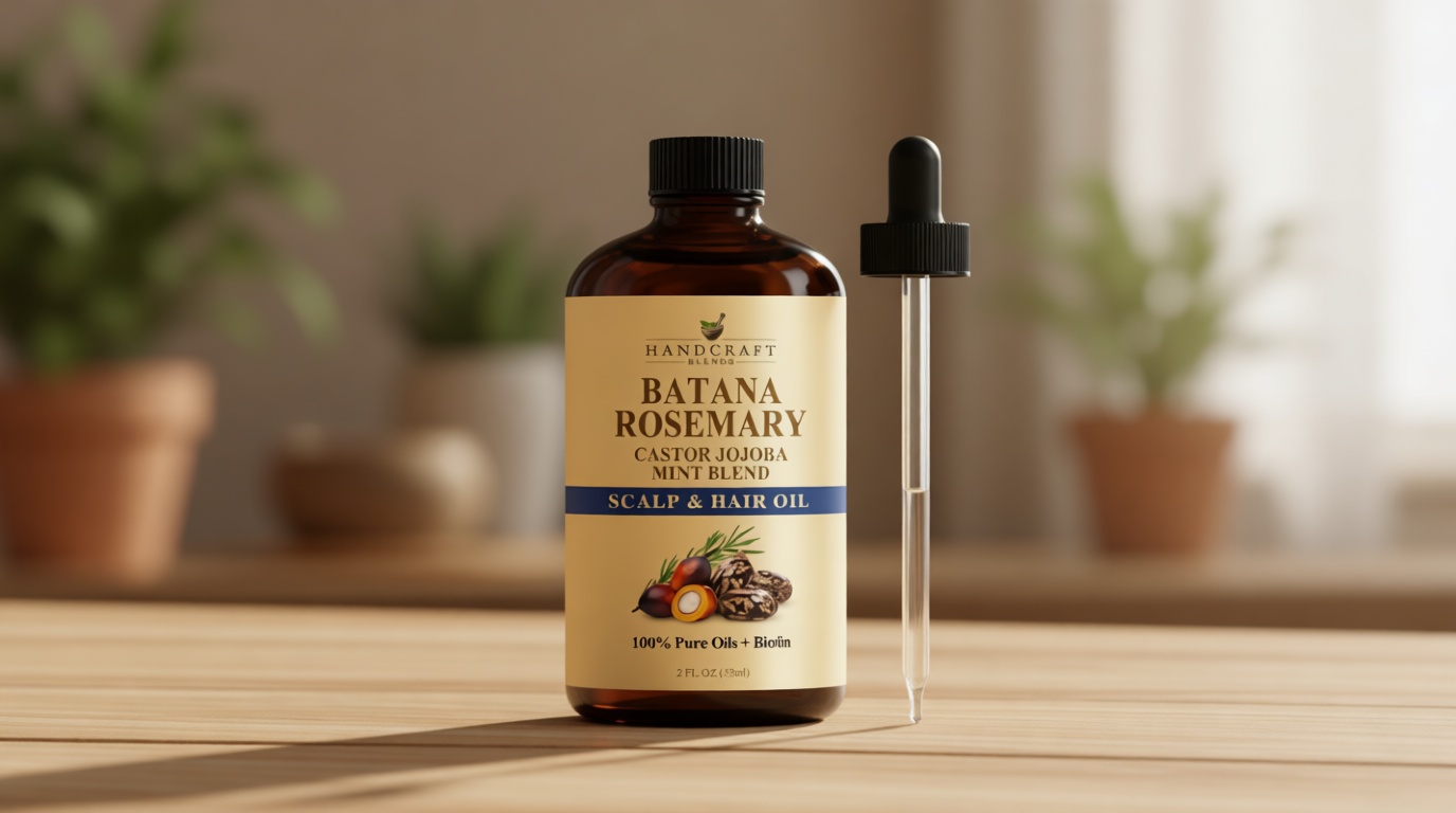 Batana & Rosemary Hair Oil – 2 Fl Oz – Scalp Treatment & Strengthening for Thinning, Dry Scalp, Split Ends – Natural Hair Oil for Women & Men – Intensive Repair & Nourishing Formula
