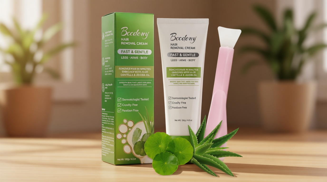 Hair Removal Cream for Women & Men, 4.2 oz / 120g, Smooth Skin in 5-7 Minutes, Aloe & Jojoba, For Arms, Legs, Chest, Back, Underarms & Bikini Line