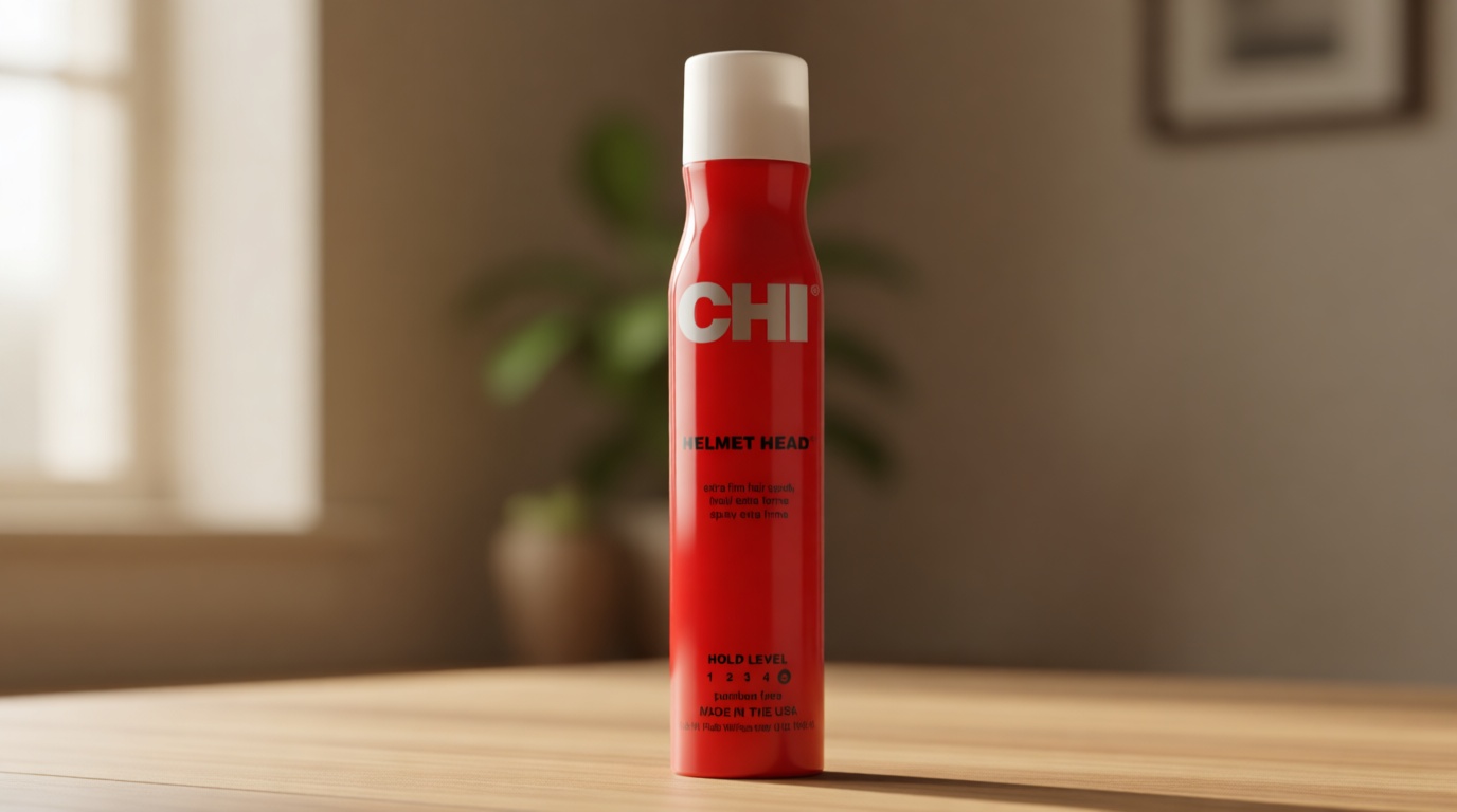 CHI Helmet Head Extra Firm Hairspray, Professional Extra Strong Hold Styling Spray for Humidity Resistance & Voluminous Hair, Sulfate & Paraben-Free Finish, 10 Oz