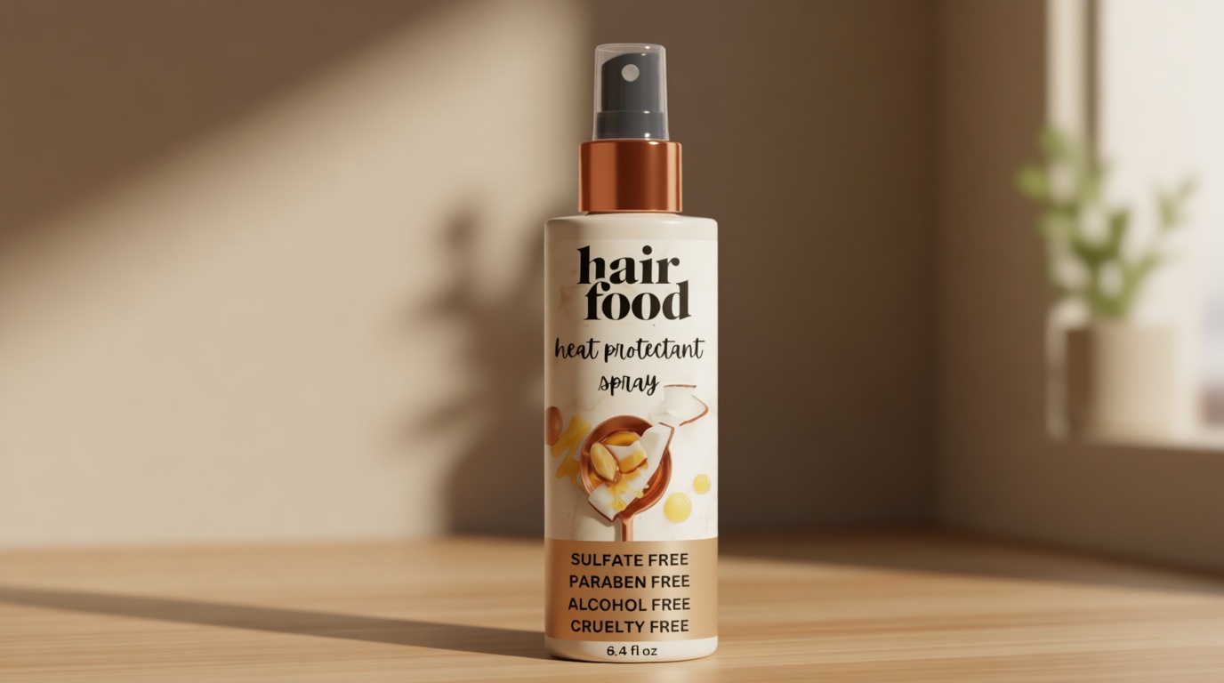 Hair Food Coconut & Argan Oil Heat Protectant Leave-In Spray for All Hair Types, 450°F Heat Protection, Sulfate-Free, Paraben-Free, Dye-Free, Alcohol-Free, Adds Shine, 6.4 Fl Oz