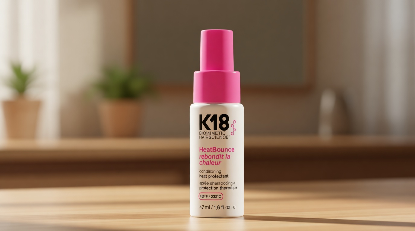 K18 HeatBounce Conditioning Heat Protectant Spray, Lightweight Leave-In Conditioner + 450℉ (232°C) Inside-Out Heat Protection, Soften, Smooth + Detangle All Hair Types