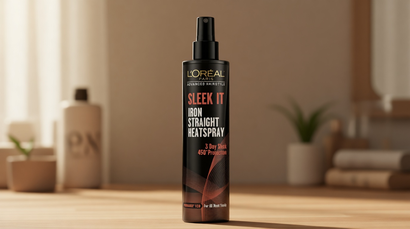 L'Oréal Paris Advanced Hairstyle Sleek It Iron Straight Heat Spray, 5.7 Ounce