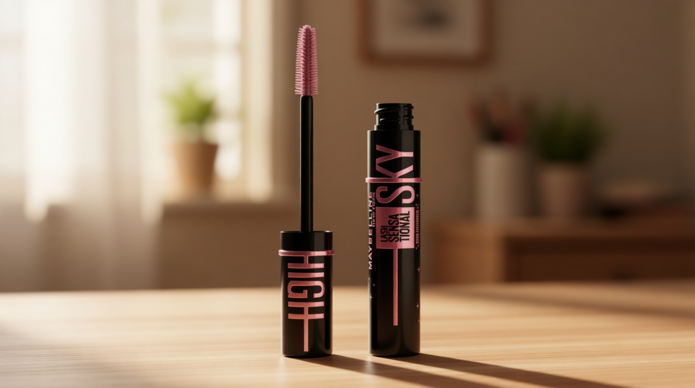Maybelline Lash Sensational Sky High Washable Mascara Makeup, Volumizing, Lengthening, Defining, Curling, Multiplying, Buildable Formula, Cosmic Black, 1 Count
