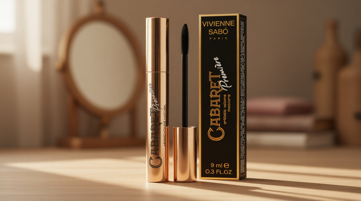 Vivienne Sabó Cabaret Premiere Black Mascara, Volume and Length, Defining, Curling, No Flaking, No Clumping, Smudge Proof, Washable, Cruelty-Free, Made in Europe, (01 Black), 0.3 Fl Oz, 1 Pack