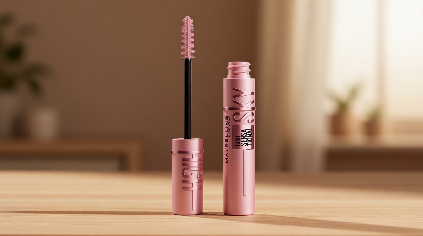Maybelline Lash Sensational Sky High Washable Mascara Makeup, Volumizing, Lengthening, Defining, Curling, Multiplying, Buildable Formula, Very Black, 1 Count