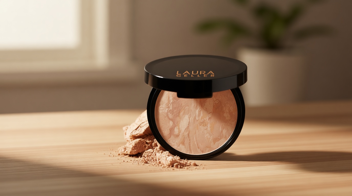 LAURA GELLER NEW YORK Award-Winning Baked Balance-n-Brighten Color Correcting Powder Foundation - Fair - Buildable Light to Medium Coverage - Demi-Matte Natural Finish