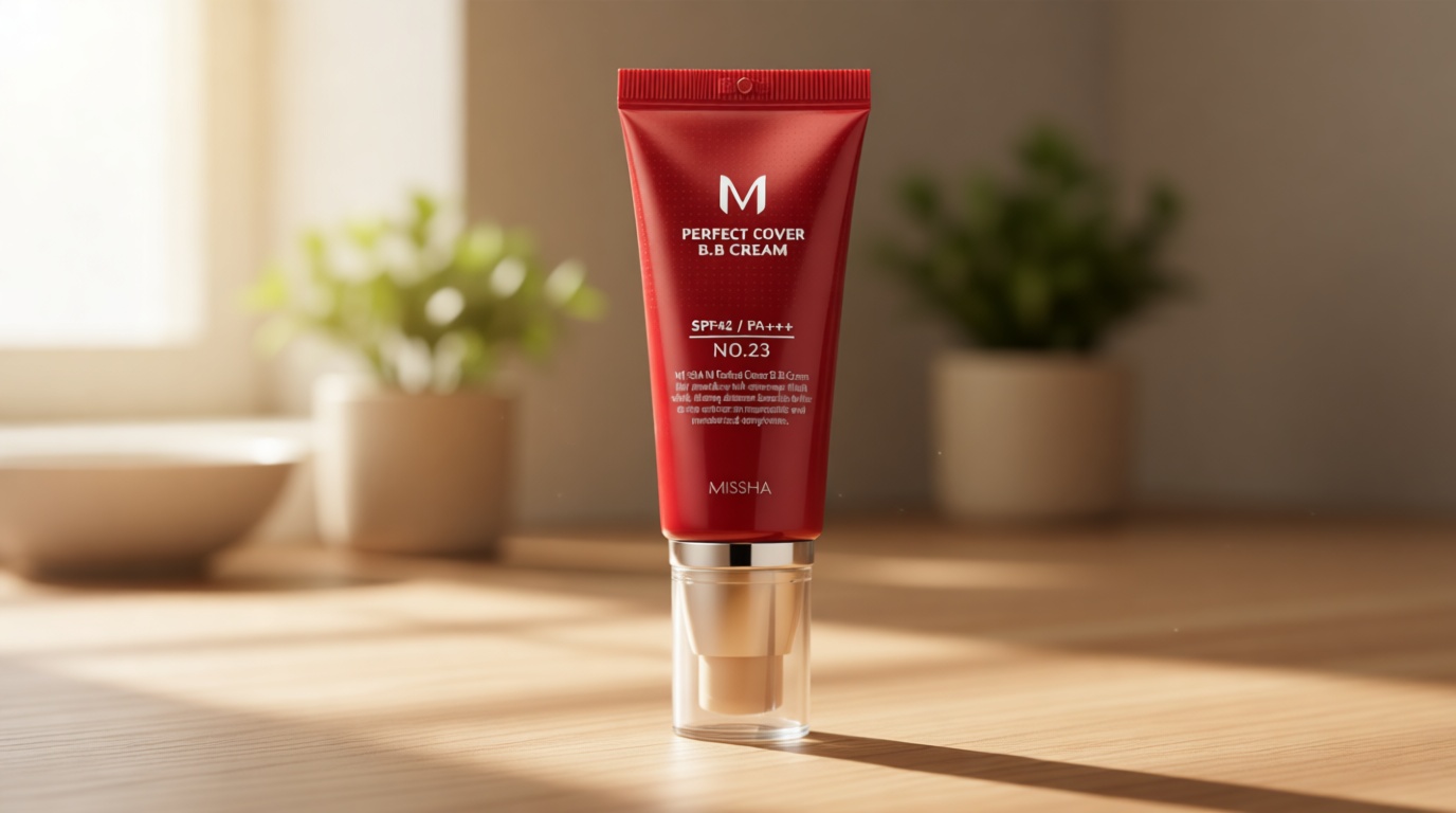 MISSHA M Perfect Cover BB Cream No.23 Natural Beige -Light/Medium with Cool/Neutral Undertone SPF 42 PA +++ 1.69 Fl Oz - Tinted Moisturizer for face with SPF