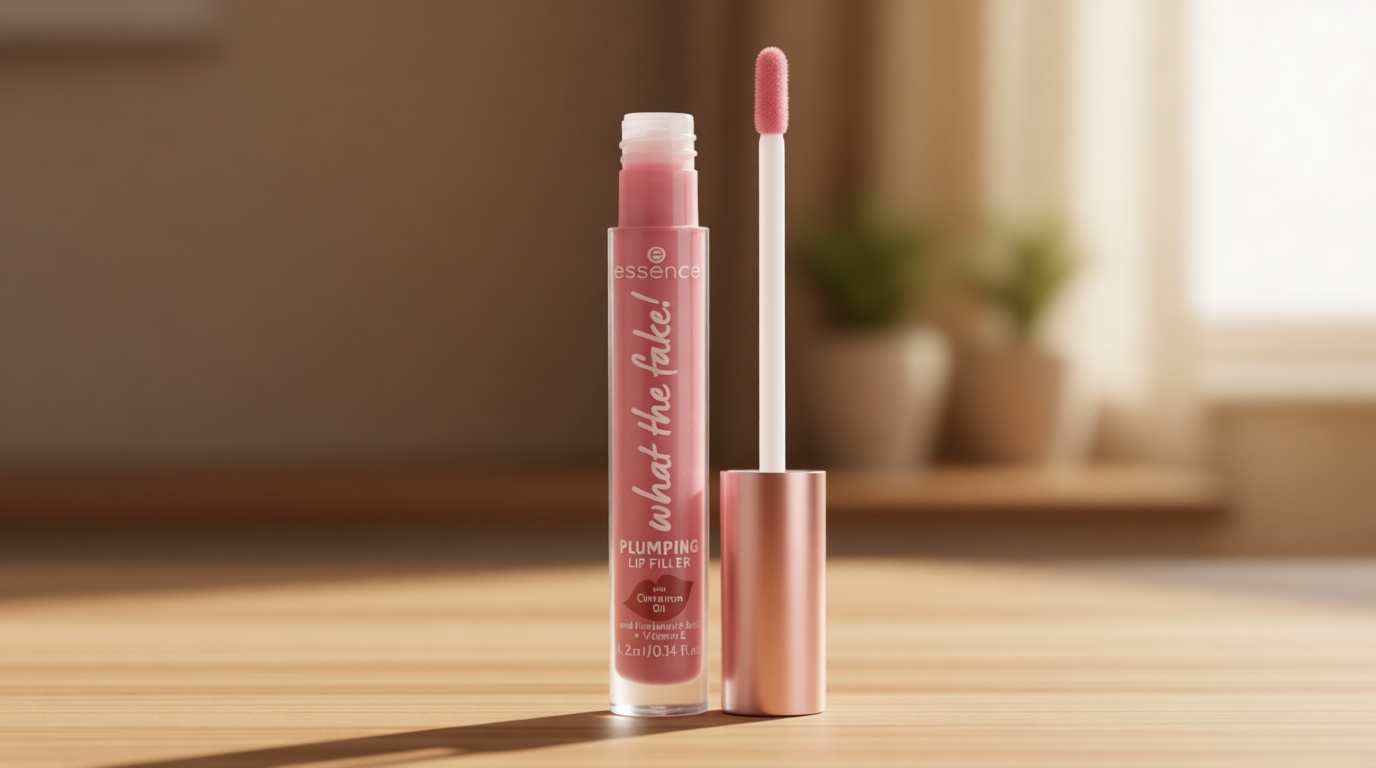 essence | What the Fake! Plumping Lip Filler | Volumizing Lip Gloss Made With Hyaluronic Acid and Vitamin E | Vegan & Cruelty Free, Gluten Free | Free From Fragrance & Parabens (02 | Oh My Nude!) ClimatePartner certified