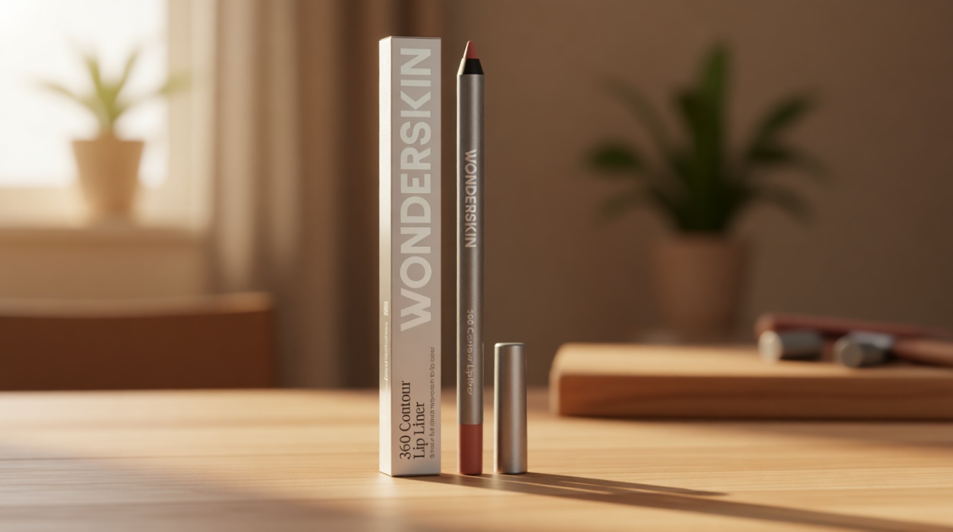 Wonderskin Lipliner Pencil - 360 Contour Lipliner, Long Lasting, Sharpenable, Waterproof and Transfer-Proof Brown Lip Liner Pencil (Saddle) ClimatePartner certified