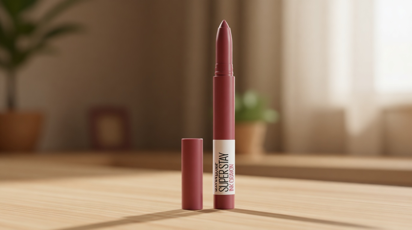 Maybelline Super Stay Ink Crayon Lipstick Makeup, Precision Tip Matte Lip Crayon with Built-in Sharpener, Longwear Up To 8Hrs, Lead The Way, Pink Beige, 1 Count