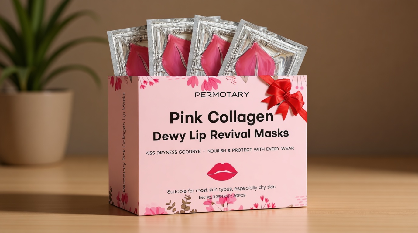 Permotary 30 PCS Moisturizing Collagen Lip Mask Crystal Mouth Care Pads Mask for Moisturizing & Reducing Chapped, Smoothing Fine Lines Lip Patches with Moisture Essence for Gifts