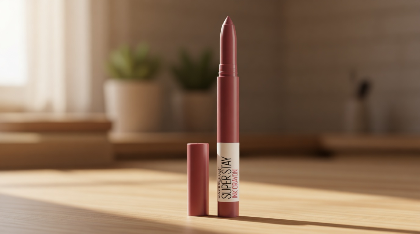 Maybelline Super Stay Ink Crayon Lipstick Makeup, Precision Tip Matte Lip Crayon with Built-in Sharpener, Longwear Up To 8Hrs, Lead The Way, Pink Beige, 1 Count
