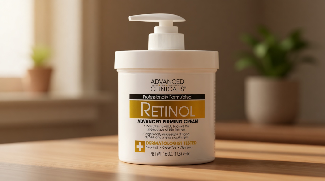 Advanced Clinicals Retinol Body Lotion & Face Moisturizer | Visible Anti Aging Skin Care Retinol Body Cream For Women & Men Targets Look Of Fine Lines, Wrinkles, & Crepe Looking Dry Skin, 16 Ounce