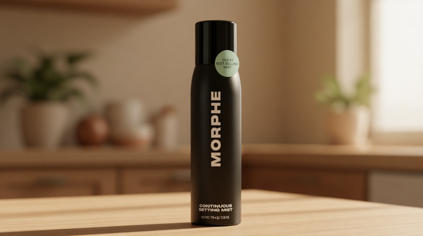 Morphe Continuous Setting Mist - Micro-Fine Makeup Setting Spray with a Natural Radiant Finish - Helps Makeup Resist Caking or Fading & Increases Wear of Foundation (2.8 fl oz)
