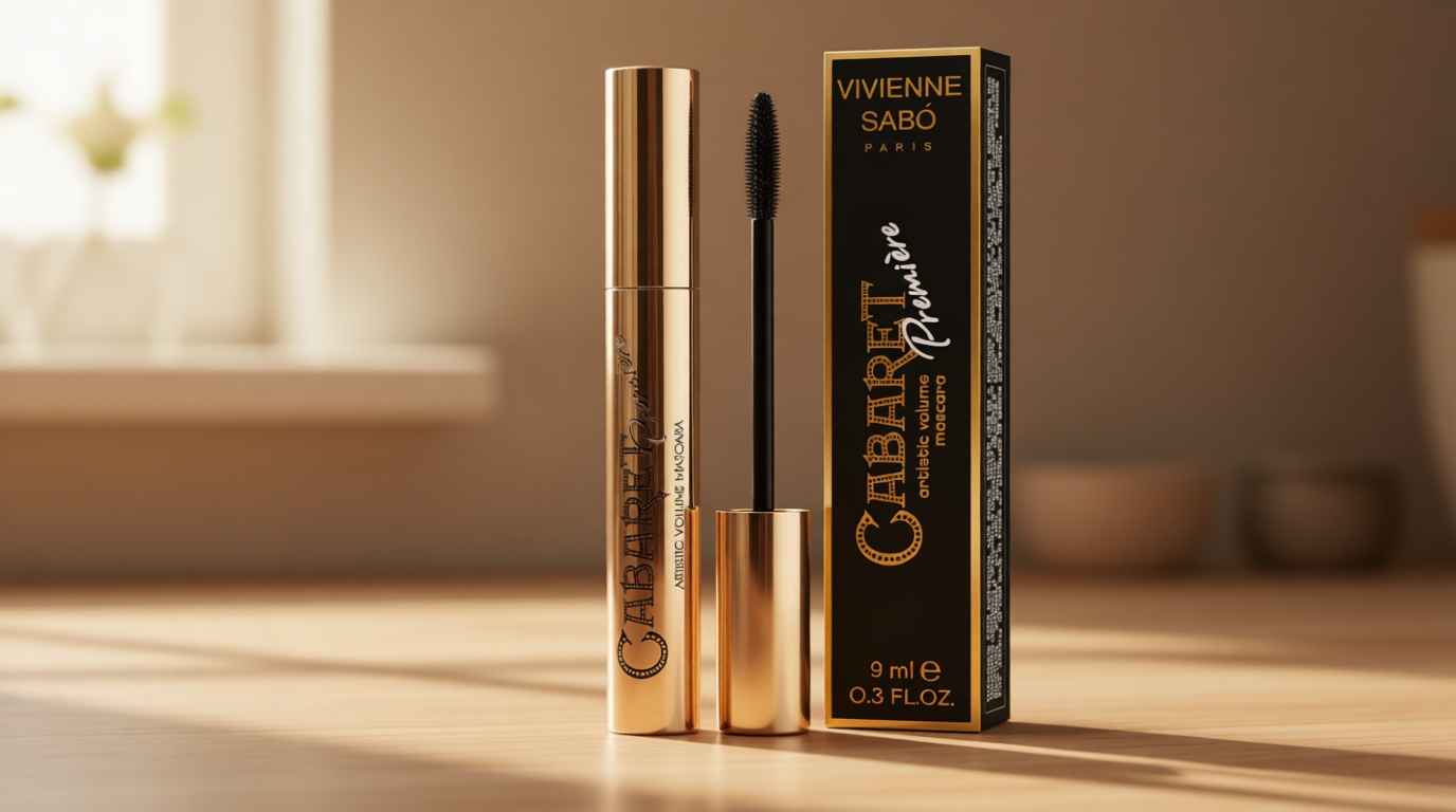 Vivienne Sabó Cabaret Premiere Black Mascara, Volume and Length, Defining, Curling, No Flaking, No Clumping, Smudge Proof, Washable, Cruelty-Free, Made in Europe, (01 Black), 0.3 Fl Oz, 1 Pack