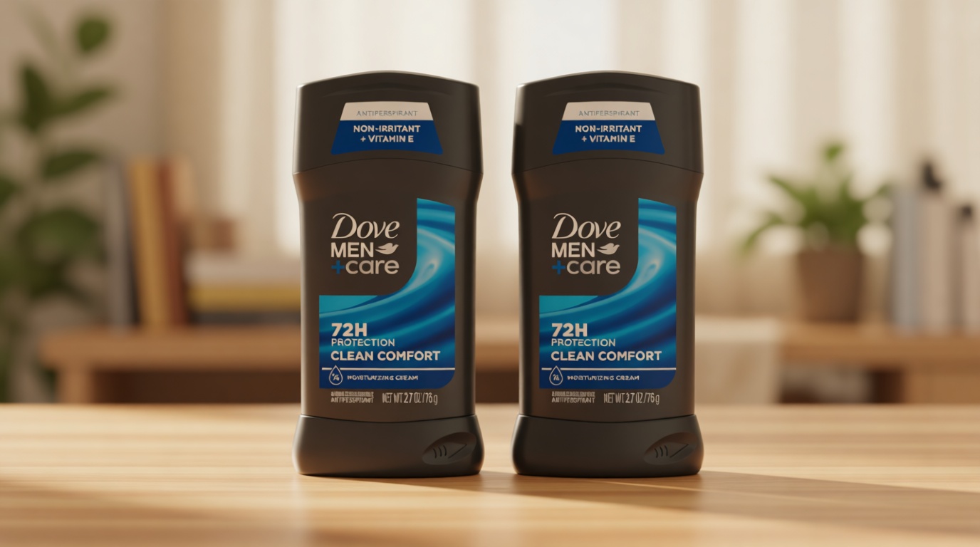 DOVE MEN + CARE Antiperspirant Deodorant Stick Clean Comfort Twin Pack 72-Hour Sweat & Odor Protection Antiperspirant for Men With 1/4 Moisturizing Cream 2.7 oz