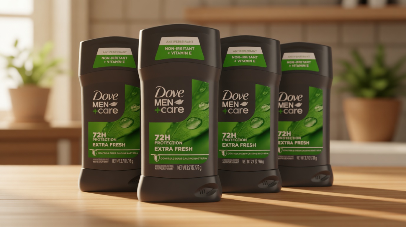 Dove Men+Care Antiperspirant Deodorant Stick for Men 4 Count Extra Fresh with 72-hour Sweat & Odor Protection with 1/4 Moisturizing Cream & Long-lasting Citrus scent 2.7 oz